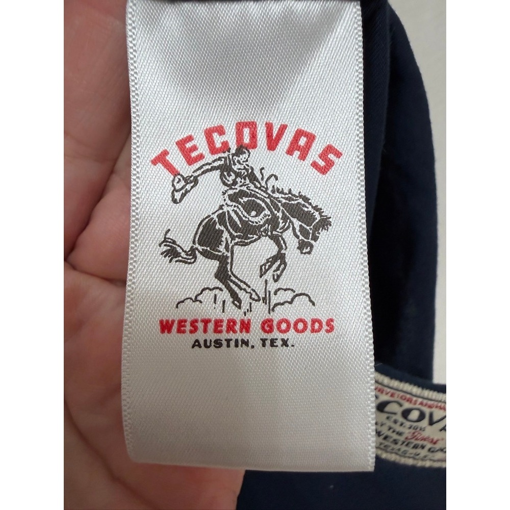 Tecovas Mens Western Pearl Snap Shirt Navy Blue Modern Fit Large Austin Texas - Picture 6 of 7